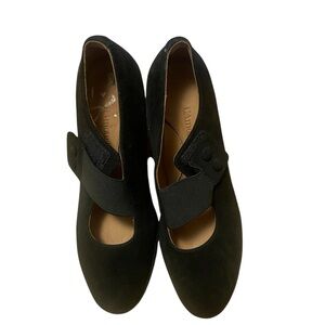 L’Amour Des Pieds Black Suede Mary Jane Heels – Comfort Chic – Size 6